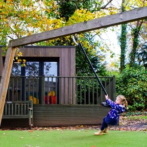 Outdoor swing in nursery grounds